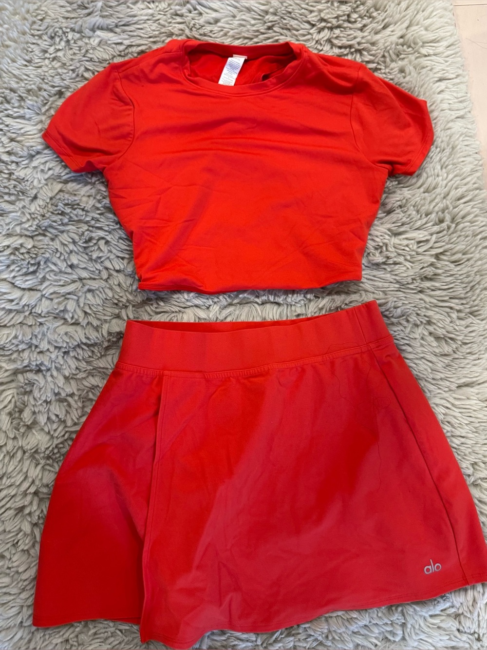 ALO Yoga Red Circle Skirt with Flared Hem
